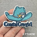 Summer Blue Surfer Girl Shell Wave Bow Iron-on Embroidered Badge Patch DIY T-shirt Hat Backpack Clothing Sticker