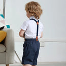 Baby Boy Wedding Outfit Newborn Baptism Suit Infant Formal Dress Clothing Set Toddler Christening Short Sleeve Summer