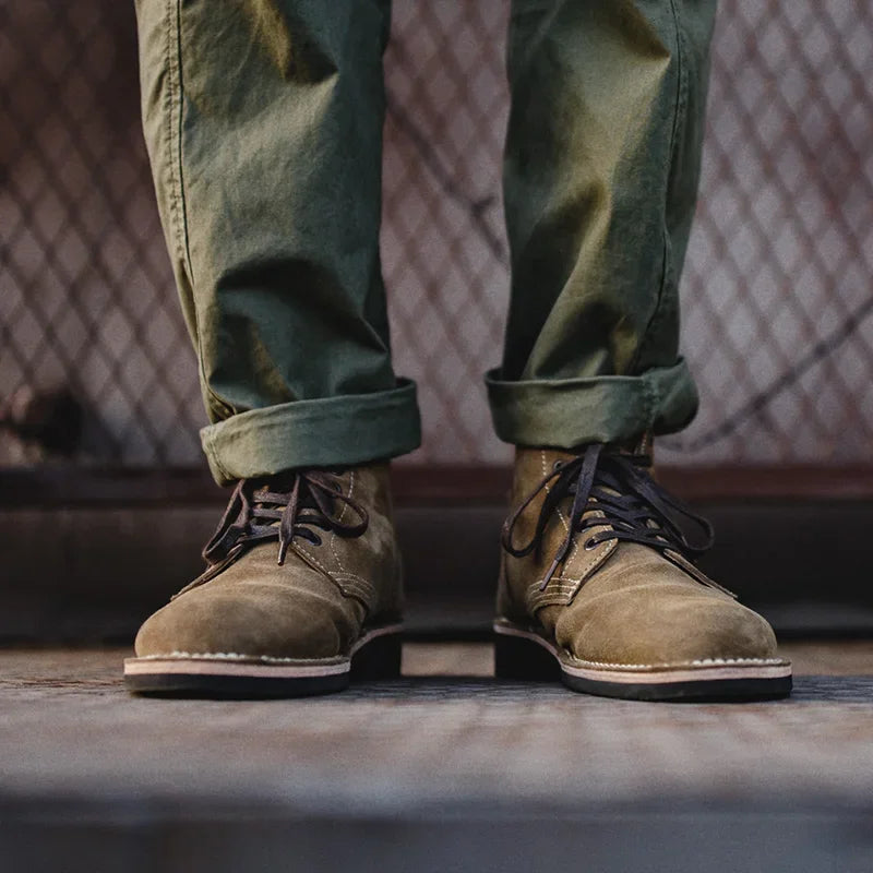 Combat Boots For Men Retro Leather Shoes Outdoor Casual Couple Ankle Desert Boot Shoe