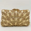 Gold lace clutch bag on a light gray background, Obroi