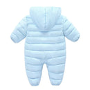 Winter Baby Plush Romper Windbreak Hooded Jacket Infant Boys Girls Thicker Warm Cotton Jumpsuit Coat