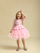 Red Baby Christmas Dress for Girls Flower Elegant Princess Birthday Baptism Costume Toddler Kids V-Back Lace Wedding Party Gown