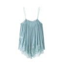Women Hem Pleated Camis Tops Thin Straps Female Chic Lady Tops