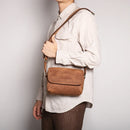 Leather Retro Men Bag Genuine Shoulder Bag Crossbody Bag iPad Small Square Bag