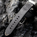 Handmade Head Layer Leather Strap For Apple Watch Thickened Black Vintage Bracelet