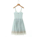 Floral Corset Midi Summer Dress Women Lace Trim Boho Beach Vacation Dress Cute Casual