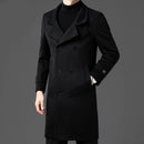 Winter Wool Jacket Men Light Luxury Long Woolen Trench Coats Thick Soft Warm Overcoat Man