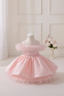 Girls Princess Dress Mesh Beaded Sashes Casual Summer Holiday Ball Gown for Kids