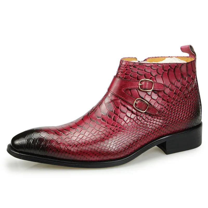 Casual Shoes Man Boots Genuine Leather Ankle Formal Zipper Dress Shoes Safety