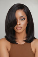 7x5 Lace Side Part Straight Bob Wig With Layers Human Hair Glueless Wig