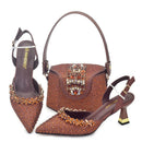 Shoes And Bag Sets For Evening Party With Stones gold Italian Handbags Match Bags