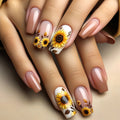 24Pcs Ladder-shaped Ballet False Nails with Glue Stripe Floral Nail Art Ombre French Press on Acrylic Nail Tips for Spice Girls