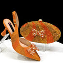 Elegant Inspired Rhinestone High Heels Mini Oval Bag Women's Shoes for Special Occasions