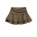 Women Mid-rise Pleated And Ruffle Mini Skirt Casual Holiday Summer Skirts