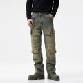 Retro Straight Leg Jeans Men's Autumn Winter Trousers Thickened Cotton Casual