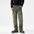 Retro Straight Leg Jeans Men's Autumn Winter Trousers Thickened Cotton Casual