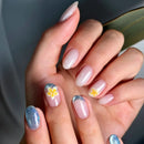 Handmade Manicure Short French Oval Fake Nails Eye Limited Nails Press On Nails