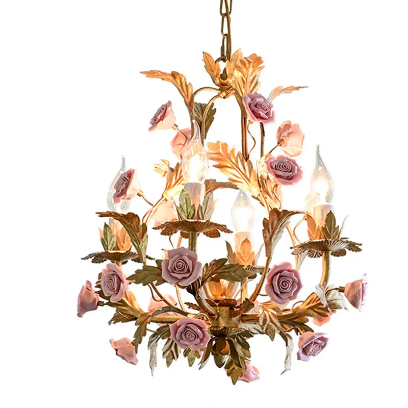 Floral Chandelier Rose Chandeliers Home Lighting Fixtures
