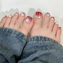 24pcs Toenail Holiday Press on Nails Gradient Beautiful Nails Tips Self-nail