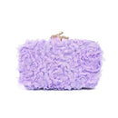 Purple textured clutch bag on a white background, Obroi