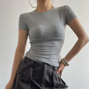 Women T-shirt Slim Streetwear Summer Tops Soft Tees Female Clothing