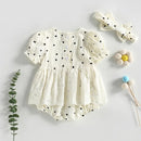 Infant Baby Girls Jumpsuits Fashion Lace Skirt Short Sleeve Romper Dress Bodysuits Children Playsuit Clothing
