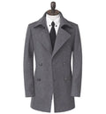 Mens Coat Men Autumn winter Slim Jacket Double-breasted overcoat