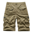 Men's Casual Shorts Summer Shorts Male Cotton Solid Breathable Cargo Knee Length Trousers
