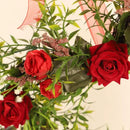 Heart Flower Wreath Valentines Day Decorations Wreath Red Rose Heart Wreath Floral Rose