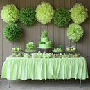 13Pcs Green Tissue Pom-Pom Decoration Set, Tissue Flower Hanging Paper Flower Decoration Wedding, Birthday, Party Decoration