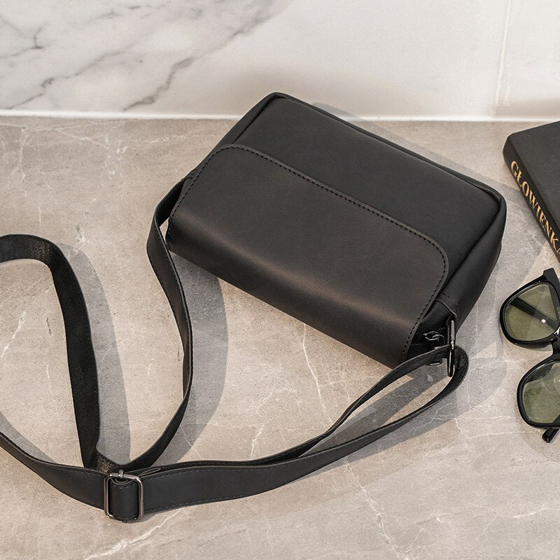 Vintage Solid Crossbody Bags Luxury Leather Waterproof Handbag New Multifunction Single Shoulder Bags For Male