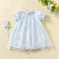 Handmade Kids Boutique Dress Embroidered Mesh Wedding Christmas Snowman Dress Princess Clothes