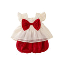 Girls Clothing Sets Summer Kids Clothes Suit Big Bow Baby Tops Shorts Children Outfits 0-4Y