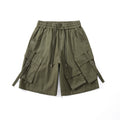 Green cargo shorts on a white background, Obroi
