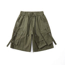 Green cargo shorts on a white background, Obroi