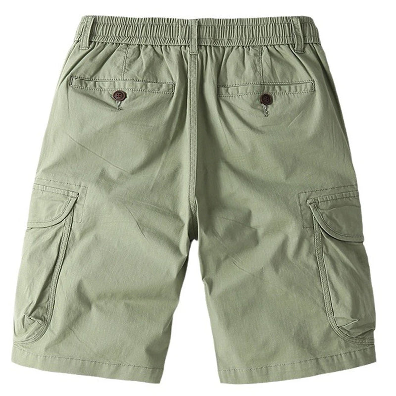 Cargo Shorts Men Summer Short Pants Casual Solid Elastic Waist Shorts Male Summer Short