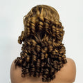 Lace Closure Loose Bouncy Wave Wavy Curly Human Hair Wig for Black Women Highlight Color