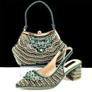 Crystal Decoration Special Heels Shoes And Bag Set Newest Shoes And Bag Set For Evening Party