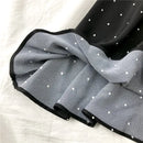 Summer Women Black Polka Dot Chiffon Long Skirt Elegant Lady Skirts Casual Boho Beach Vintage Slim Skirt