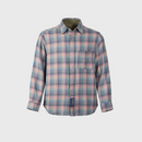 Men's Niche Design Shirt Autumn New High Street Plaid Off Shoulder Gradient Collar Tide Chic Top