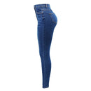 Blue High Waisted Skinny Jeans Woman Ultra Stretchy Denim Pants Jeans For Women Clothing