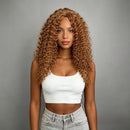 Middle Part Kinky Curly Wig Brown Hair Wigs For Women Natural Soft Fluffy Wig