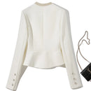 Spring Designing Vintage Style Exquisite Beading Rhinestone Chic Slim Outwear Women Retro Short Blazer