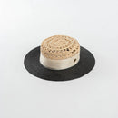 Summer Casual Hand-woven Hollow Sun Hat Ribbon Flat Top Straw Hat Sunshade