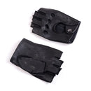 Men's Leather Wrist Button shrink Wrist Fingerless Half Finger Short Mittens Gloves