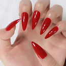 Hand with red nail polish on a white background, Obroi