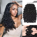 Human Crochet Hair for Women 14-24 Inch Curly Extensions Wet and Wavy Braiding Hair Knotless