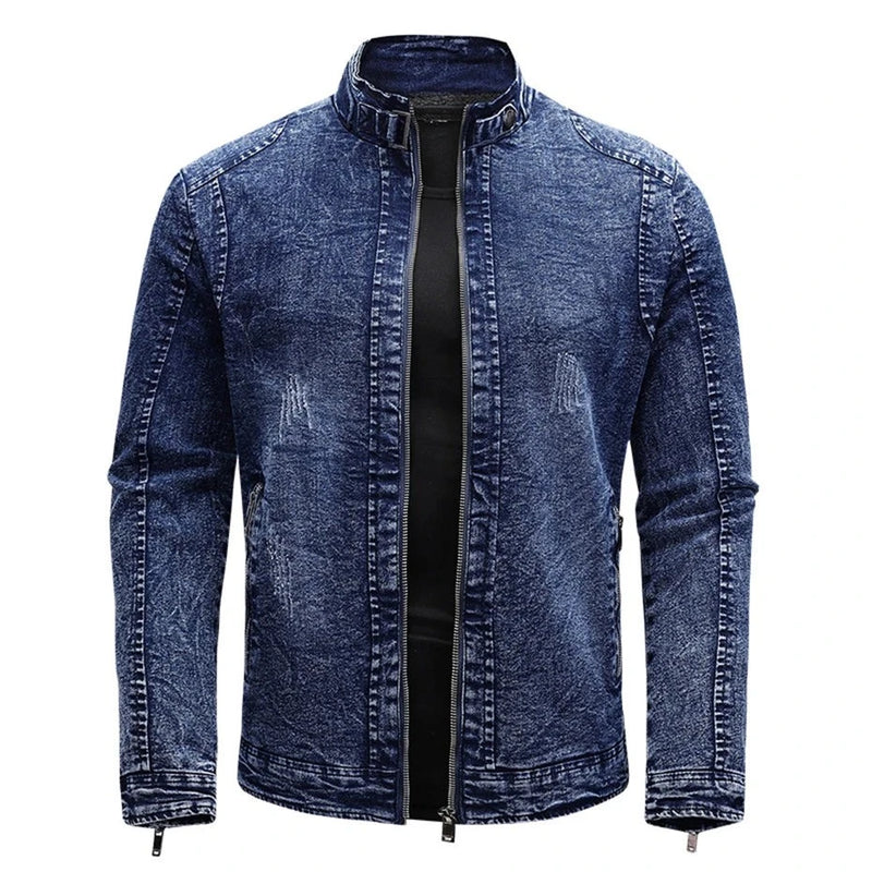 Black Denim Jacket Men Autumn Winter Fleece Jackets Coats Slim Fit Casual Motorcycle Biker Denim Coat Male Outerwear