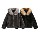 Winter Men Coat Casual Thick Warm Parka Coat Streetwear Loose Men Clothing Hooded Faux Mink Collar Couple Coat