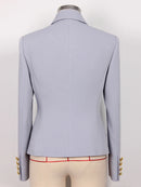 Jacket Women's Slim Fit Lion Buttons Double Breasted  Blazer